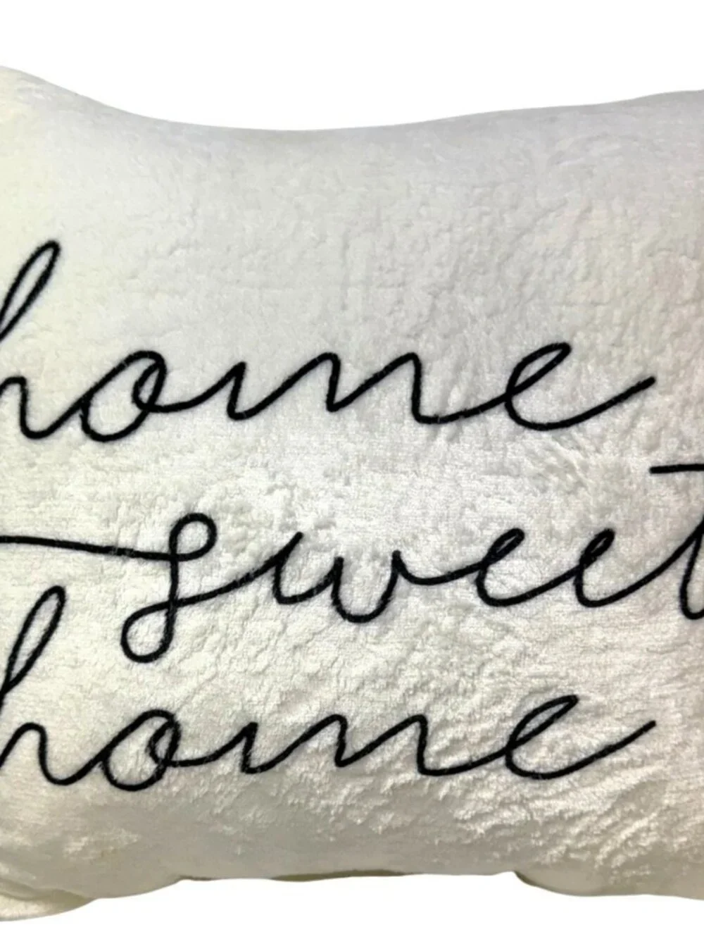 Modern Southern Home Sweet Home Throw Pillow 15x15 Ivory Cream Black Script